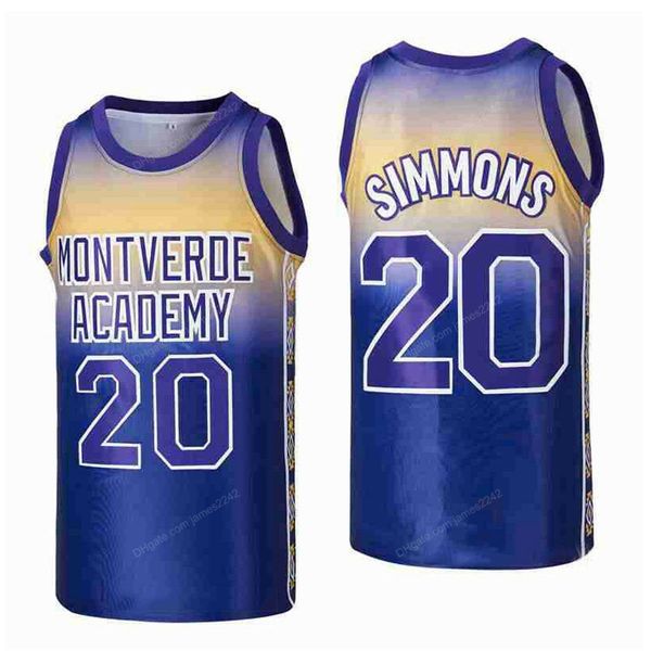 Custom Ben Simmons #20 Tribal Alternate Basketball Jersey Montverde Academy Tamanho S-3xl Jerseys de alta qualidade