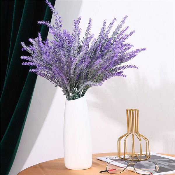 

decorative flowers & wreaths 1 bouquet lavender artificial flower for home decor grain fake plant silk