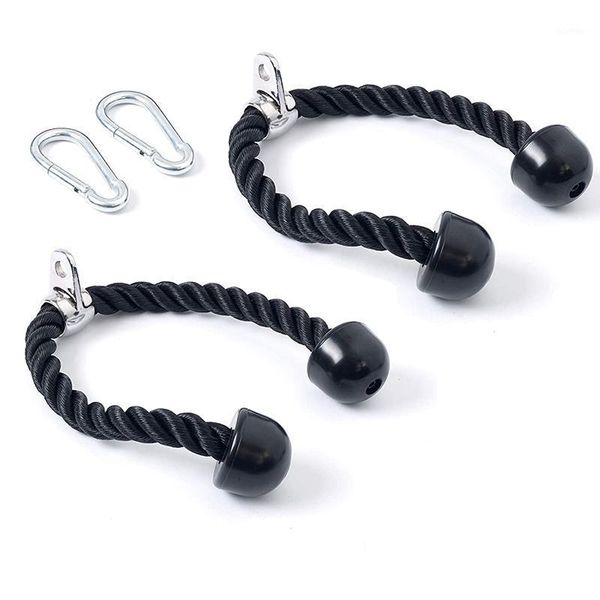 

resistance bands fitness triceps rope,heavy duty pull down gym cable machine attachment,includes 2 carabiner clips1