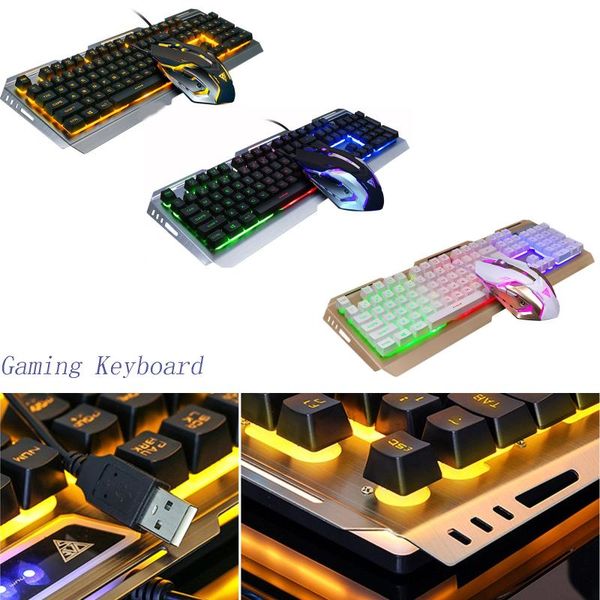 

gaming keyboard mechanical keyboard and mouse v1 104 key usb wired rgb led backl mouse combos