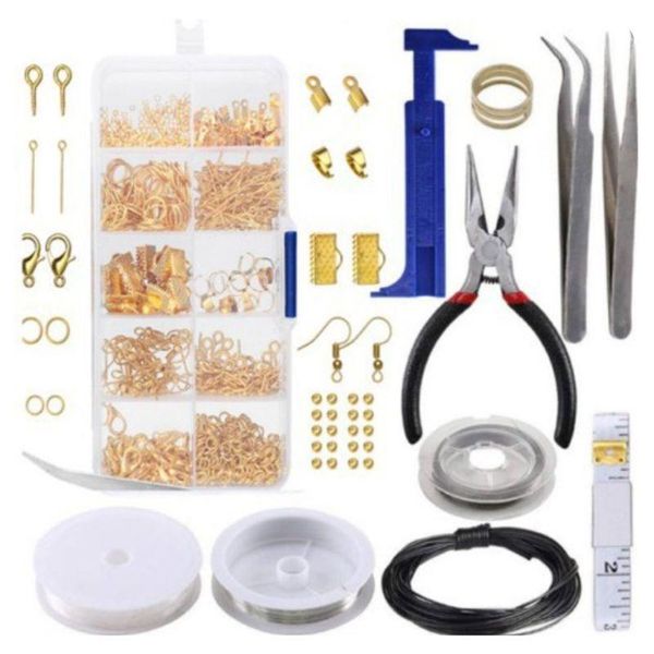 

handcrafted jewelry tools set diy necklace bracelet earrings keychain making accessories lx9e, Black
