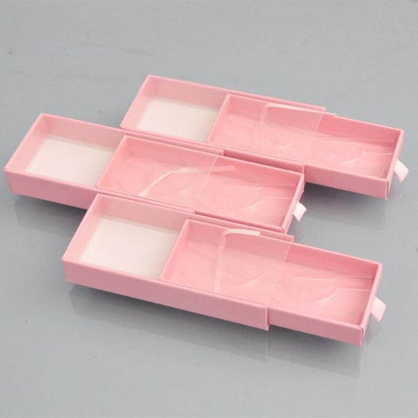 

false eyelashes wholesale eyelash packaging box lash boxes package custom rectangle drawer light pink faux cils makeup storage case bulk ven