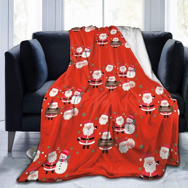 

santa claus flannel fleece throw microfiber blanket decorative fleece throw cozy soft microfleece travel blanket 60" x50