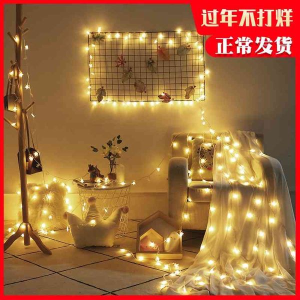 

women's day star lighting network red women's bedroom decoration small colored flashing string lights all over the sky