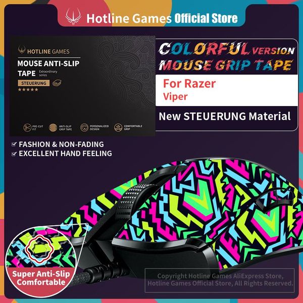 

mice line games mouse grip tape for razer viper, viper 8khz,viper ultimate gaming anti-slip [color-aurora]