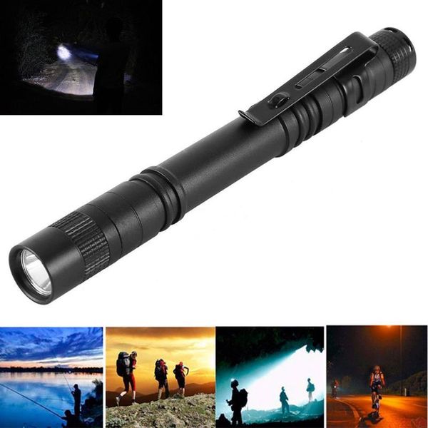 

led torch penlight pen shape lamp clip portable waterproof mini light outdoor lb88