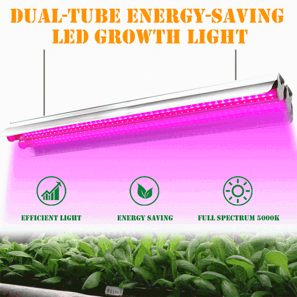 

aluminum led grow light double tube power saving phyto lamp for plants seedlings flowers crop full spectrum 3500k 5000k 6500k