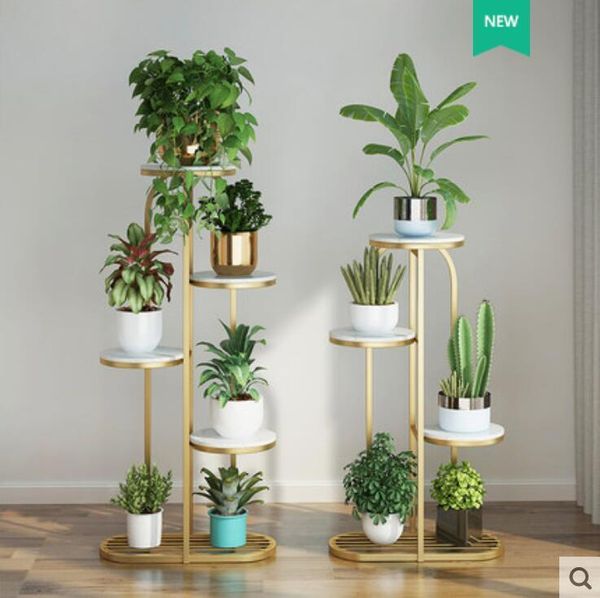 

marble flower shelf shelf modern simple living room indoor bonsai decoration frame floor multi-layer flower pot rack
