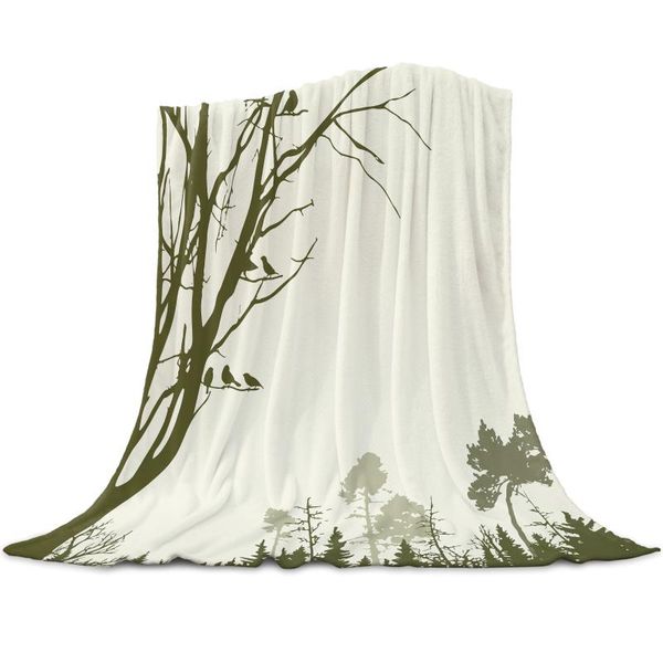 

blankets comfortable sofa blanket bird branches forest boy girl baby soft bed decoration home travel textiles flannel