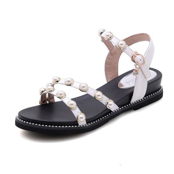 

sandals women's solid color slope heel versatile spring and summer 2021 one-line buckle low fashion casual, Black