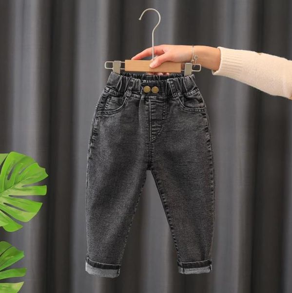 

spring autumn boys girls jeans 2021 new letter pattern children pants trousers fashion cotton kids clothing 2-6year 21 style, Blue