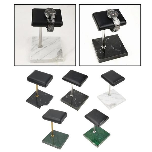 

watch boxes & cases marble and pu leather holder stand storage case fashion display jewelry organizer gift, Black;blue