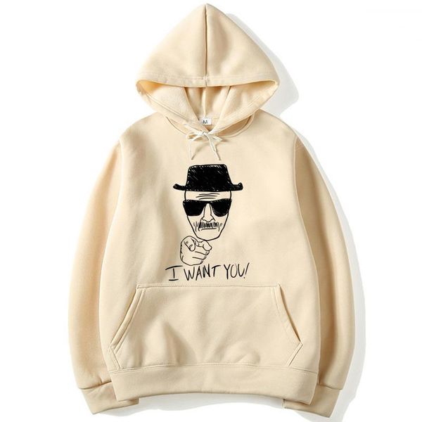 

xin yi fashion brand men's hoodie fleece funny male lloose heisenberg printed men hoodie cool streetwear men sweatshirts hoodies, Black