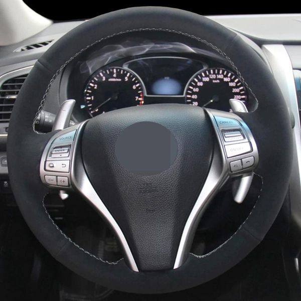

steering wheel covers diy black faux leathercar cover for teana 2013-2021 altima x-trail 2014-2021 rogue