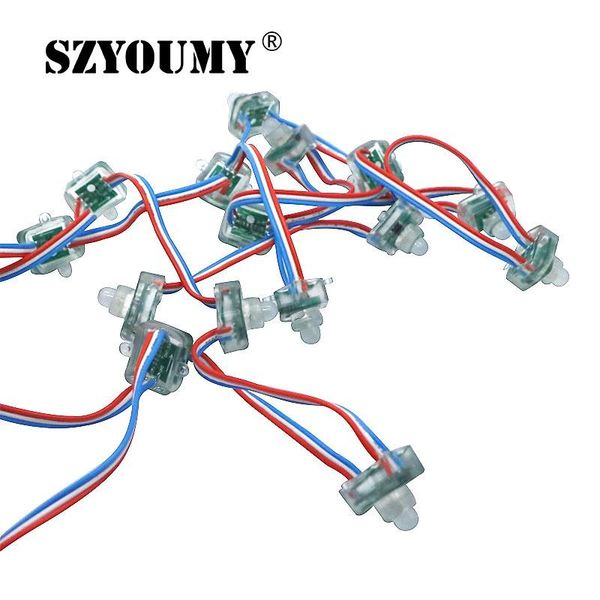 

szyoumy dc5v 12v 12mm 2811 square diffused digital ws2811 addressable rgb led pixel string ip68 waterproof module lighting