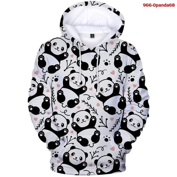 

men's hoodies & sweatshirts white hoodie 3d animal panda men women hooded kids pullovers boys girls hip hop print autumn, Black