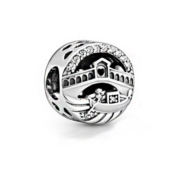 

2020 summer new 925 sterling silver venice rialto bridge openwork charms beads fit original pandora bracelets women diy jewelry, Black