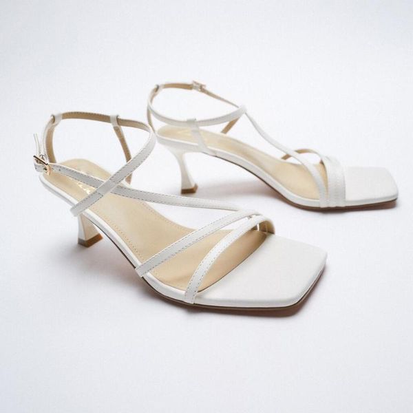 

sandals summer women's shoes white strappy high heel fashion, Black