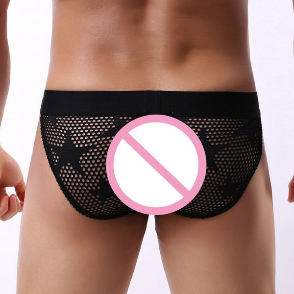 

2021 slips star mesh breathing personality high fork trunks letters men's underwear gay shorts, Black;white