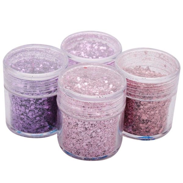 

nail glitter 4pots sequins dust powder paillette tips art decor, Silver;gold