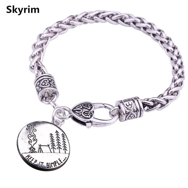 

charm bracelets skyrim camping series wheat chain bracelet keep it simple statements with thick link fashion women/men jewelry gifts, Golden;silver