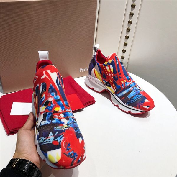 

brand-new low junior spikes red bottom sneakers shoes graffiti patent leather round-toe casual outdoor studs wedding party, Black