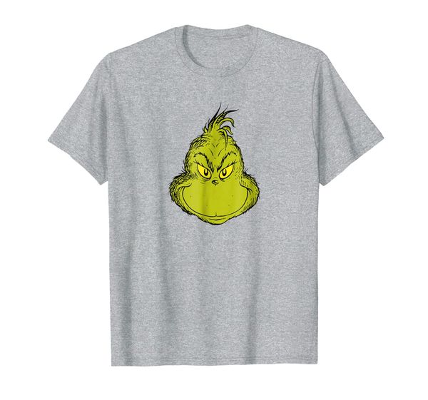 

dr. seuss classic grinch face t-shirt, White;black
