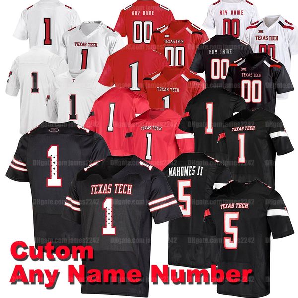 

custom texas tech ttu football jersey patrick mahomes ii erik ezukanma tyler shough tahj brooks travis koontz riko jeffers jett duffey alan, Black;red