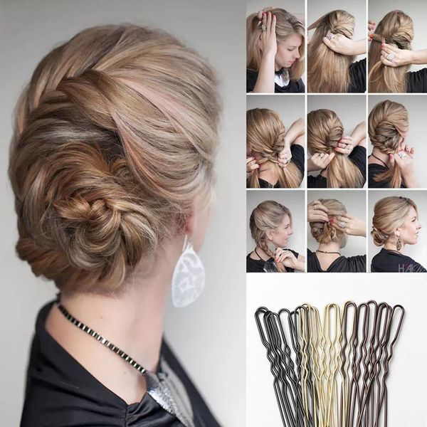 

u shaped wedding alloy hairpins waved hair clips simple metal bobby pins barrettes bridal hairstyling tools accessori jlloew