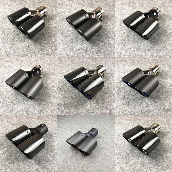 

motorcycle exhaust system one piece carbon fiber 10 colors nozzles muffler car universal accessories stainless steel pipes double outlet tai