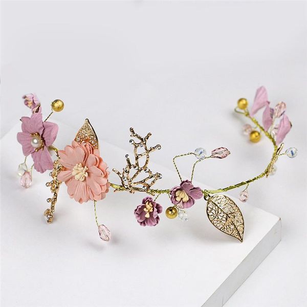 

hair clips & barrettes sweet long flower wedding ornaments gold purple series bride headdress handmade bridal party decoration, Golden;silver
