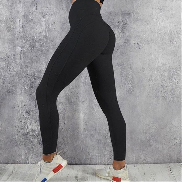 

ladies casual solid black pink gray elastic waist stretch ankle length legging one piece women high waist fitness leggings