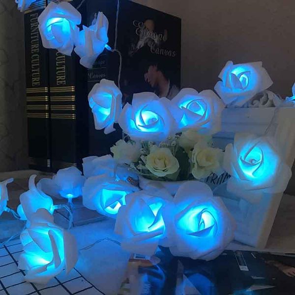 

party decoration 1.5m 10 led rose flower string battery powered fairy lights wedding home birthday valentine's day event garland