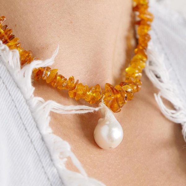 

2021 winter new natural stone freshwater pearl pendant necklace luxurious baroque pearl ladies banquet charm accessories collane, Silver