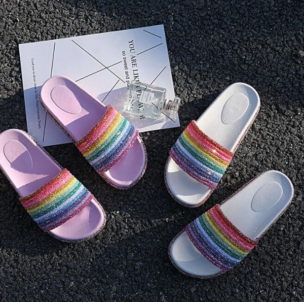 

slippers women's summer shoes bling fashion beach herringbone wholesale, Black