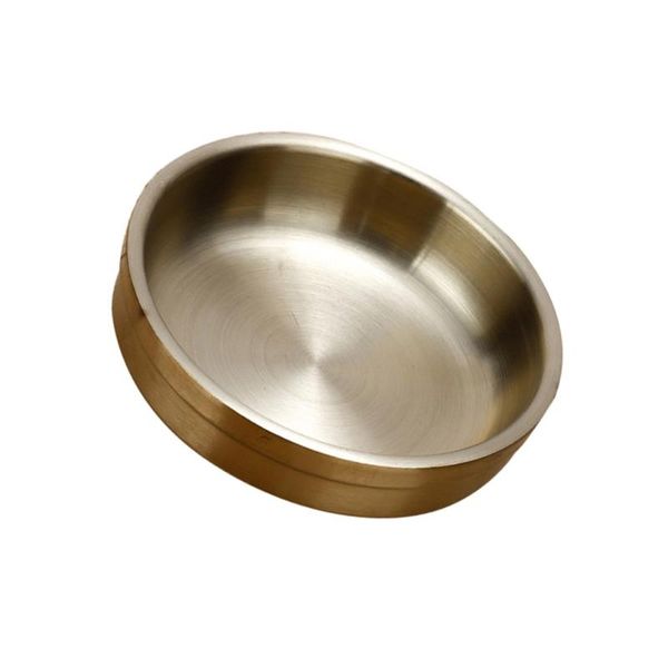 

dishes & plates 304 stainless steel sauce dipping bowls round seasoning dish saucer appetizer plates(golden, 9cm)