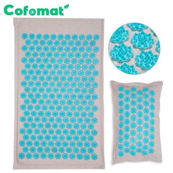 

lotus spike yoga mat acupressure pillow cusion acupuncture s carpet with carry bag relief back pain body massager neck