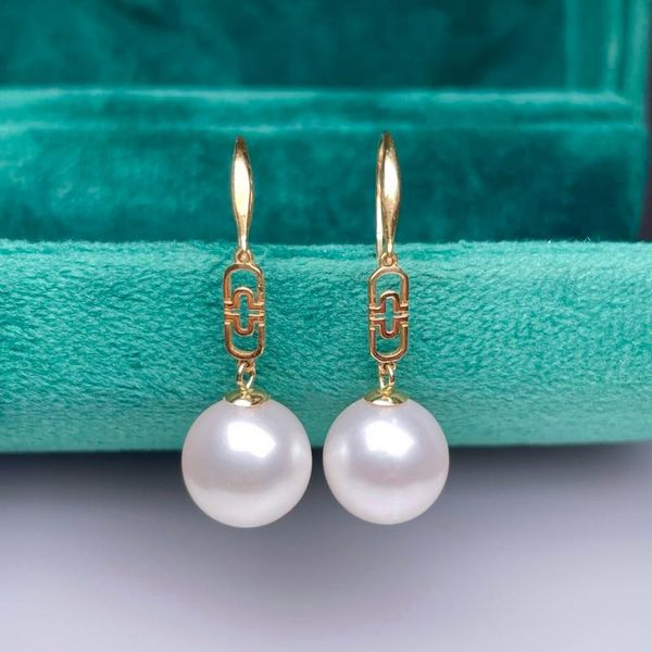 

dangle & chandelier shilovem 18k yellow natural freshwater pearls drop earrings fine jewelry women trendy anniversary christmas gift myme9-1, Silver