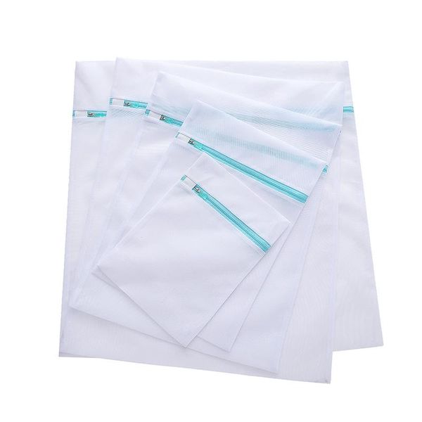 

5 pcs/set clothes washing machine laundry bag bra socks underwear blue color zippered foldable nylon protection net mesh bags