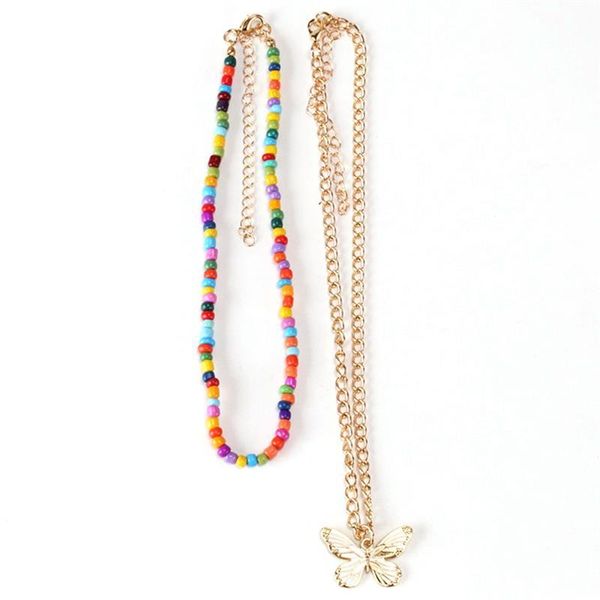 

pendant necklaces bohemian style choker set fashion creative butterfly beaded necklace jewelry accessories beach party dress up for women, Silver