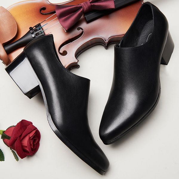 

summer breathable trend pointed to first layer guangzhou shoes 4woo, Black