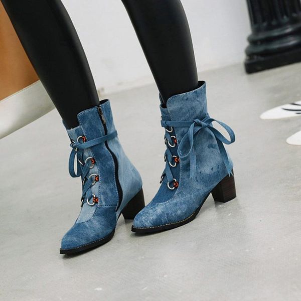 

boots ankle for women 2021 cowboy comfortable low-heeled lace-up shoes ladies ankle#g2, Black
