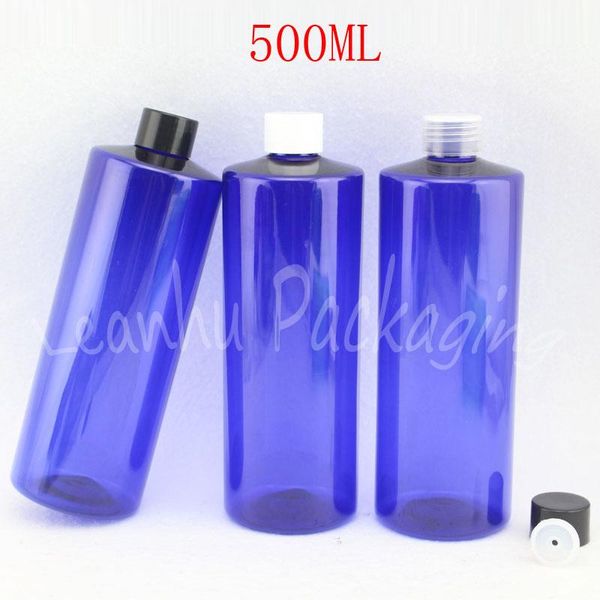 

storage bottles & jars 500ml empty blue plastic bottle with screw cap , 500cc lotion / toner packaging cosmetic container ( 14 pc/lot )