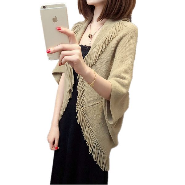 

women's knits & tees sweater with v-neck for spring, bt mngo, knitted or crocheted, tssel, clok nd shwl, csul nd fine, dress pyoj, White