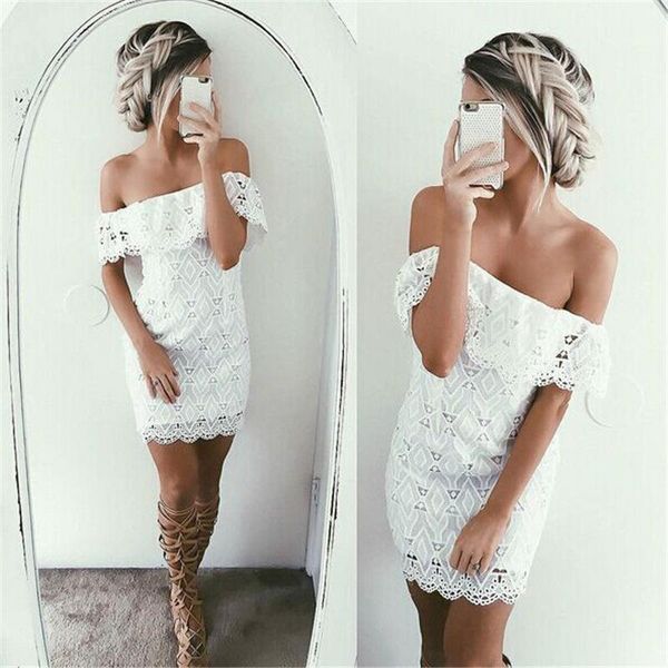 

casual dresses white deep v neck off-shoulder backless tube lace short dress women bandage spaghetti strap bodycon, Black;gray