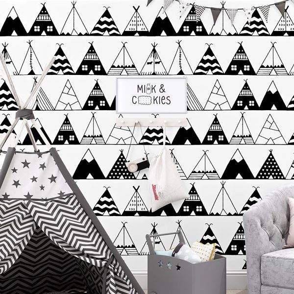 

wallpapers modern nordic ins geometric 3d pure pape wallpaper carton black white living room bedroom background wall paper home decoration