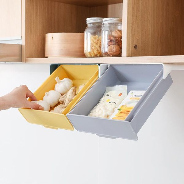 

storage baskets plastic table hanging box under paste desk organizer pen drawer punch-free