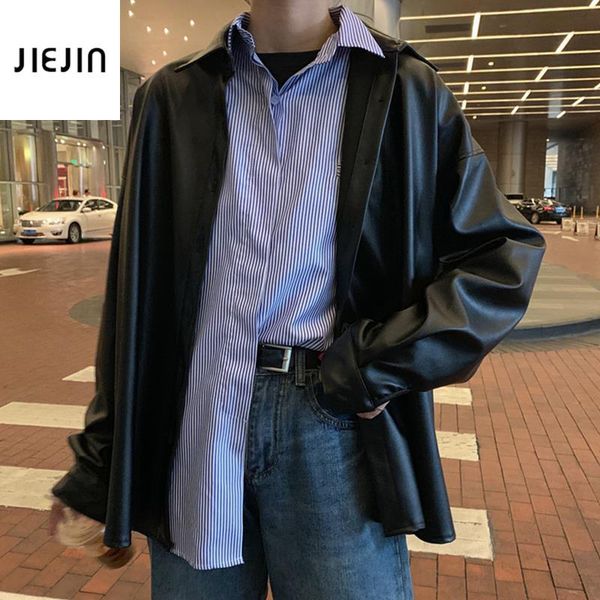 

women's leather & faux basic black jacket women punk pu blouses boy friend style coat