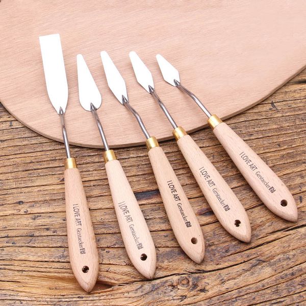 

5pcs/set Palette Knife Oil Mix Painter Paint Tool Pigment Texture Artist Scrape Scraper Knife Art Draw Spatula Drawer watercolor