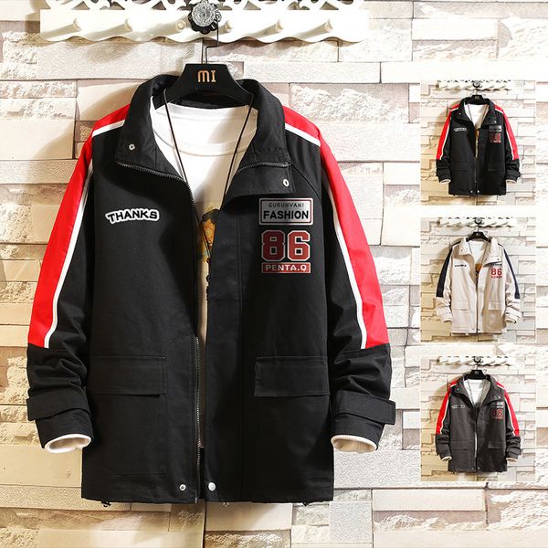 

2021 fashion spring autumn new print jacket black mens japanese streetwear designer clothes plus oversized q80m, Black;brown